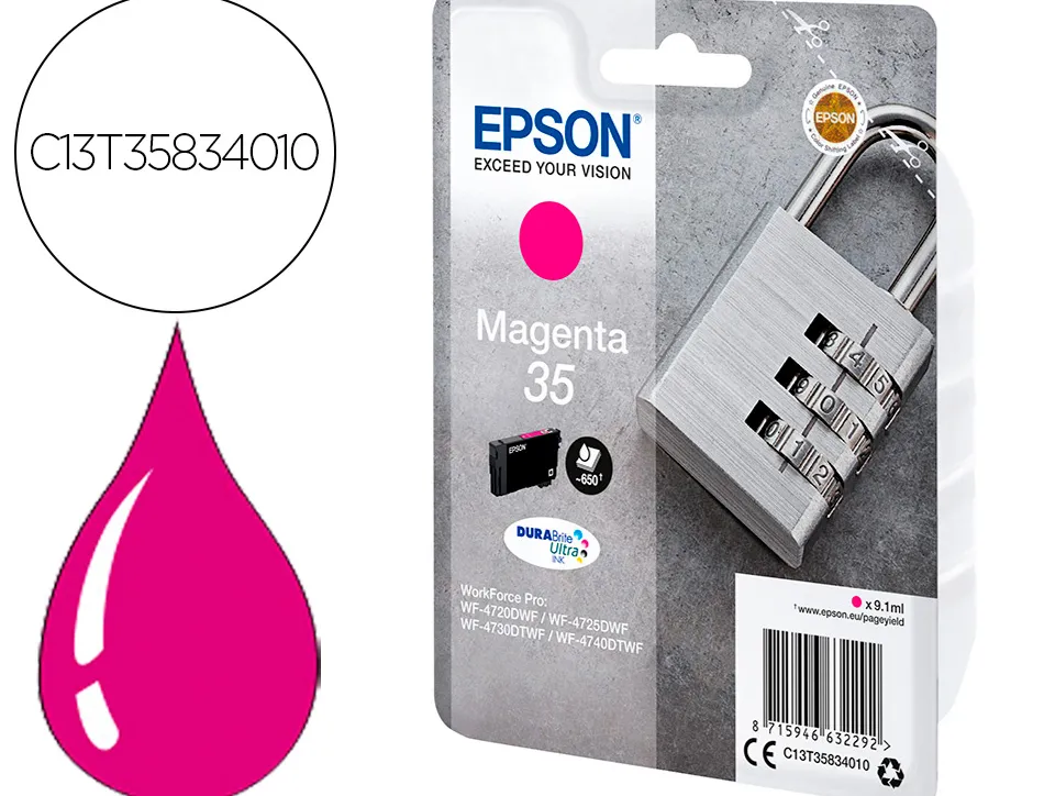 Cartouche epson 35 cadenas t35834010 couleur magenta