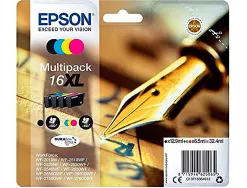 Cartouche epson durabrite 16xl jet d'encre 450p pour wf-2010w wf-2510wf wf-2520nf wf-2530wf wf-2540 multipack 4 couleurs