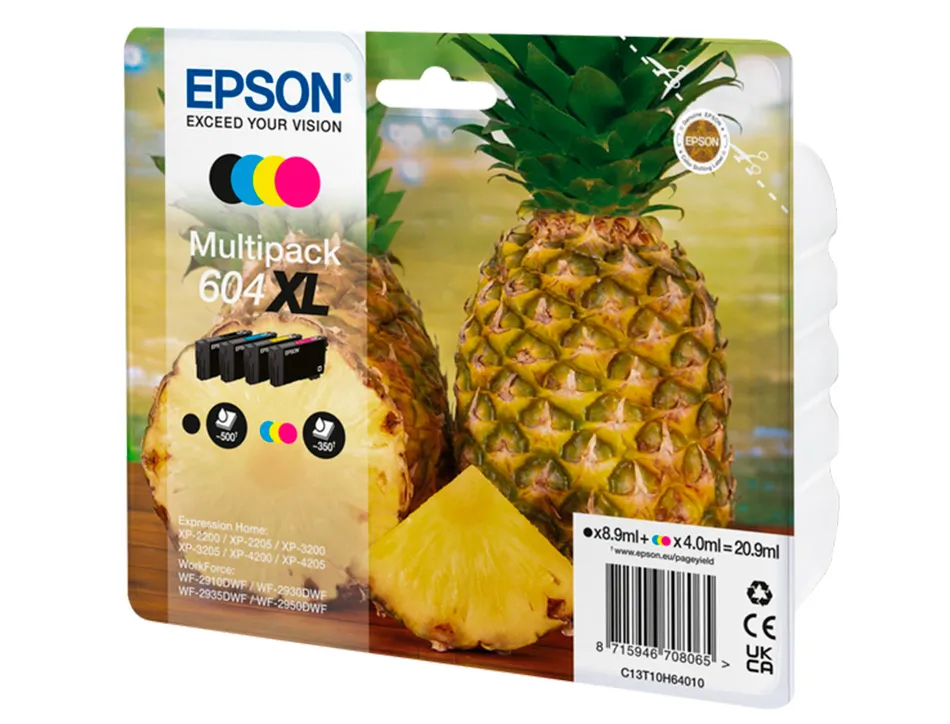 Cartouche epson jet d'encre ananas 604 xl couleur noir jaune cyan magenta multipack 4unites