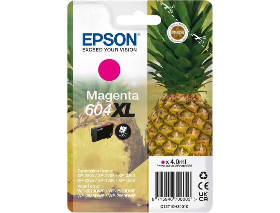 Cartouche epson jet d'encre ananas 10h34010 xl 8,9 ml 500p couleur magenta