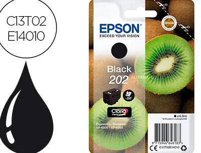 Cartouche epson jet d'encre 202 couleur noir 250p