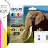 Cartouche epson jet d'encre éléphant 24 claria photo hd multipack de 6 couleurs