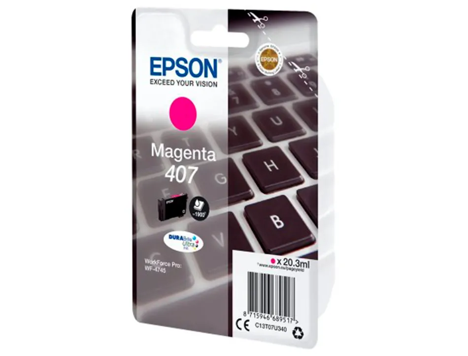 Cartouche epson jet d'encre 407 clavier couleur magenta 1,9k