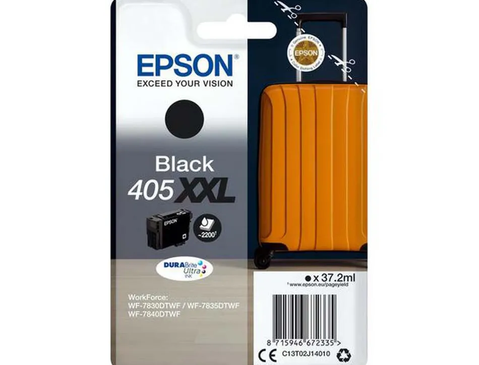 Cartouche epson jet d'encre workforce 405xxl valise bk 37/ wf-7830dtwf/ wf-7835dtwf/ wf-7840dtwf wf-7840dtwf