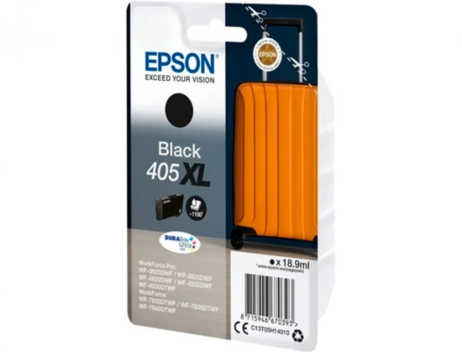 Cartouche epson jet d'encre 405 xl valise couleur noir 18 ,9ml