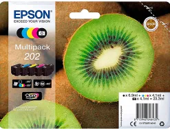 Cartouche epson jet d'encre 202 photo multipack xl 5 couleurs noir jaune cyan magenta noir 650p