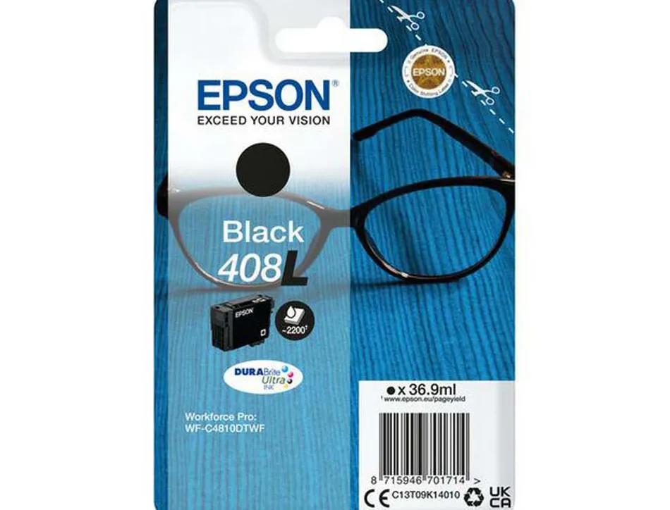 Cartouche epson jet d'encre 408xl noir 2200p