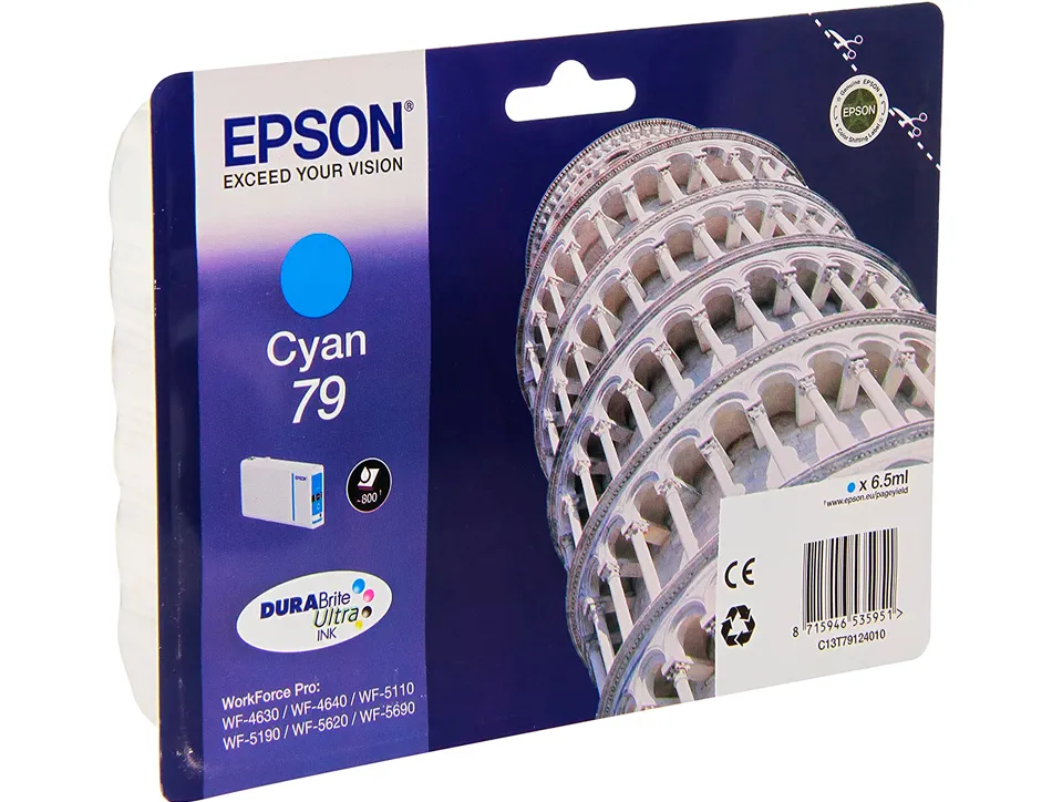 Cartouche epson jet d'encre t7912 epson wf-4640/5110/5190/5620/5690 couleur cyan