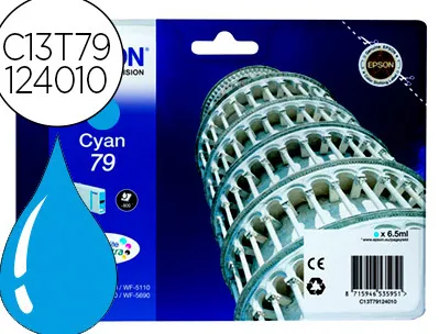 Cartouche epson jet d'encre t7912 epson wf-4640/5110/5190/5620/5690 couleur cyan