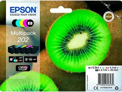 Cartouche epson jet d'encre 202 photo multipack 5 couleurs noir jaune cyan magenta noir 300p