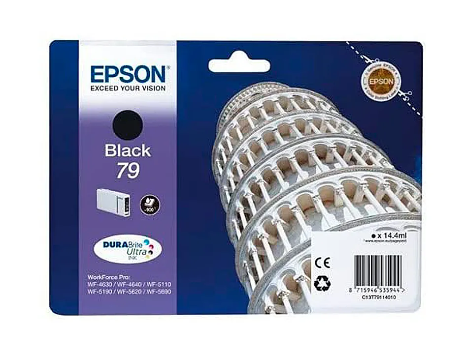Cartouche epson jet d'encre t7911 epson wf-4640/5110/5190/5620/5690 couleur noir