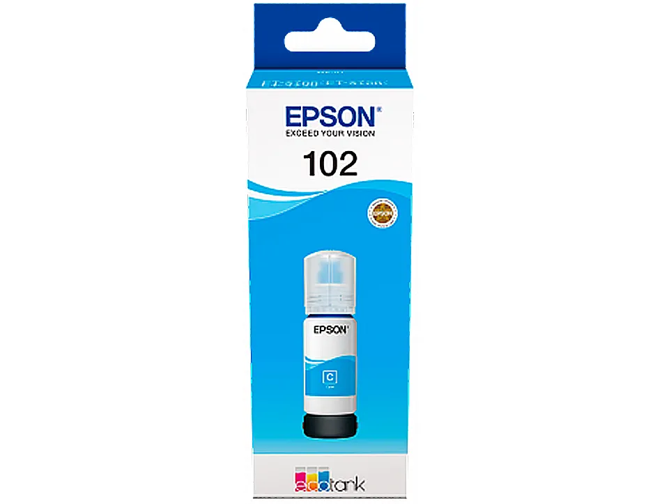 Cartouche epson jet encre ecotank 102 et-2700 / 2750 / 3700 / 3750 / 4750 bote de 70 ml cyan 6000 pages