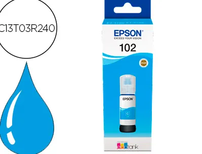 Cartouche epson jet encre ecotank 102 et-2700 / 2750 / 3700 / 3750 / 4750 bote de 70 ml cyan 6000 pages