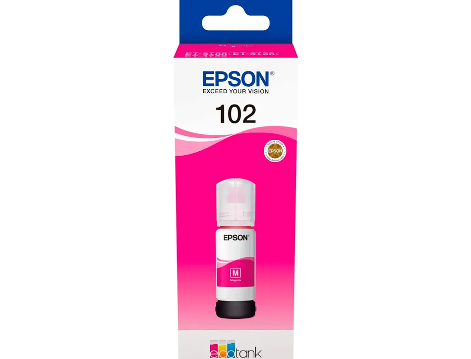 Cartouche epson jet encre ecotank 102 et-2700 / 2750 / 3700 / 3750 / 4750 bote de 70 ml magenta 6000 pages