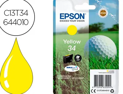 Cartouche epson n34 jet d'encre couleur jaune