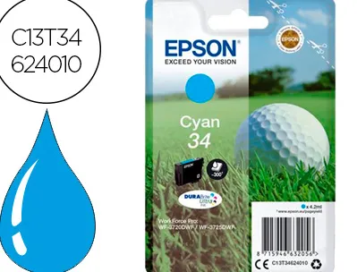 Cartouche epson n34 jet d'encre couleur cyan