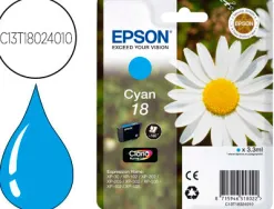 Cartouche epson t1802 jet d'encre c13t18024010 couleur cyan 175p