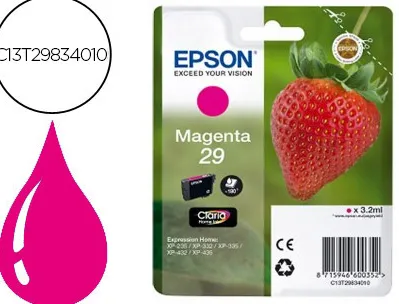 Cartouche epson t2983 jet d'encre c13t29834010 couleur magenta 180p