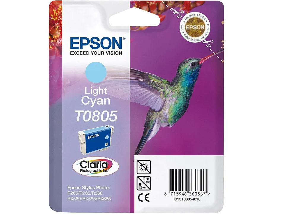 Cartouche epson t0802 jet d'encre c13t08024011 couleur cyan 925p