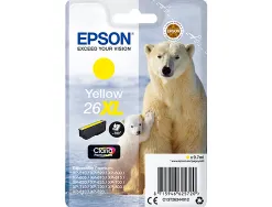 Cartouche epson t2634 jet d'encre c13t26344010 couleur jaune haute capacité