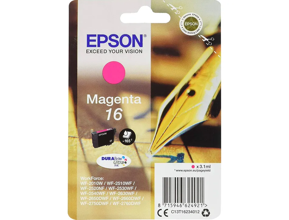 Cartouche epson t1623 jet d'encre c13t16234010 couleur magenta 165p