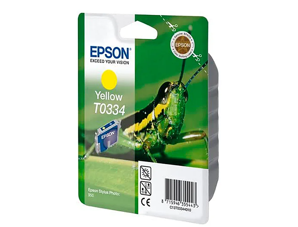 Cartouche epson t0334 jet d'encre c13t03344010 couleur jaune 440p