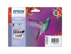 Cartouche epson t0807 jet d'encre c13t08074011 pack 6 encres