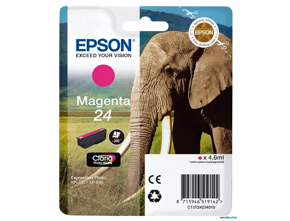 Cartouche epson t2423 jet d'encre c13t24234010 couleur magenta 360p