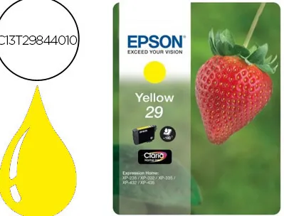 Cartouche epson t2984 jet d'encre c13t29844010 couleur jaune 180p