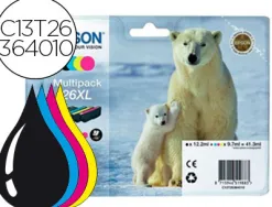 Cartouche epson t2636 jet d'encre c13t26364010 pack 4 encres haute capacité