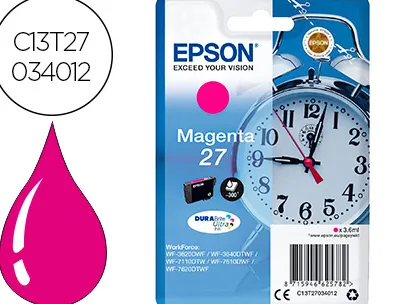 Cartouche epson t2703 jet d'encre c13t27034010 couleur magenta 300p