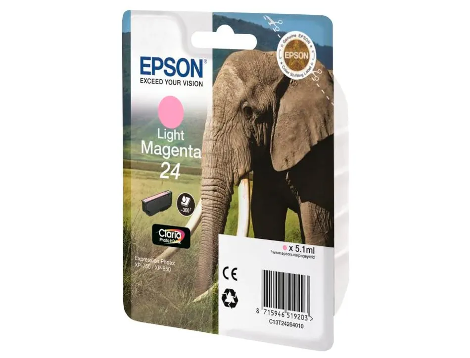 Cartouche epson t2426 jet d'encre c13t24264010 couleur magenta clair 360p