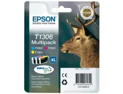 Cartouche epson t1306 jet d'encre c13t13064010 pack 3 encres couleurs cyan magenta jaune