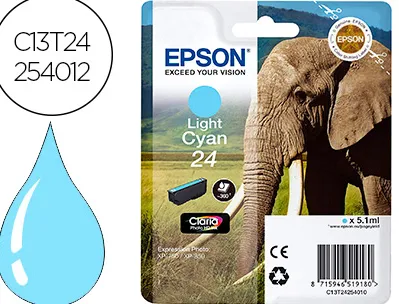 Cartouche epson t2425 jet d'encre c13t24254010 couleur cyan clair 360p