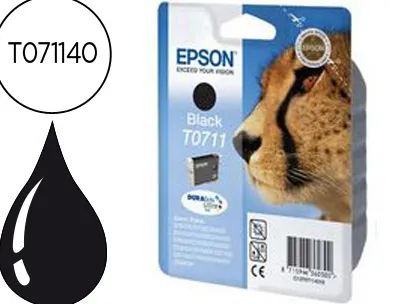 Cartouche epson t0711 jet d'encre c13t07114010 couleur noir 250p
