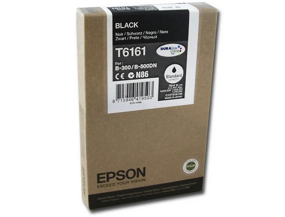 Cartouche epson t6161 jet d'encre c13t616100 couleur noir 3000p