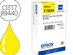Cartouche epson t7894 jet d'encre c13t789440 pour workforce wf 5620 5110 5190 5690 couleur jaune 4000p
