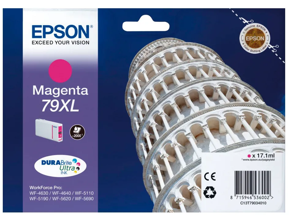 Cartouche epson t7903 jet d'encre c13t79034010 couleur magenta haute capacité 2000p