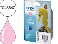 Cartouche epson t0486 jet d'encre c13t04864010 couleur magenta clair 400p