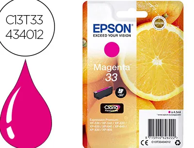 Cartouche epson t3343 jet d'encre orange claria couleur magenta