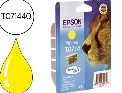 Cartouche epson t0714 jet d'encre c13t07144010 couleur jaune 405p