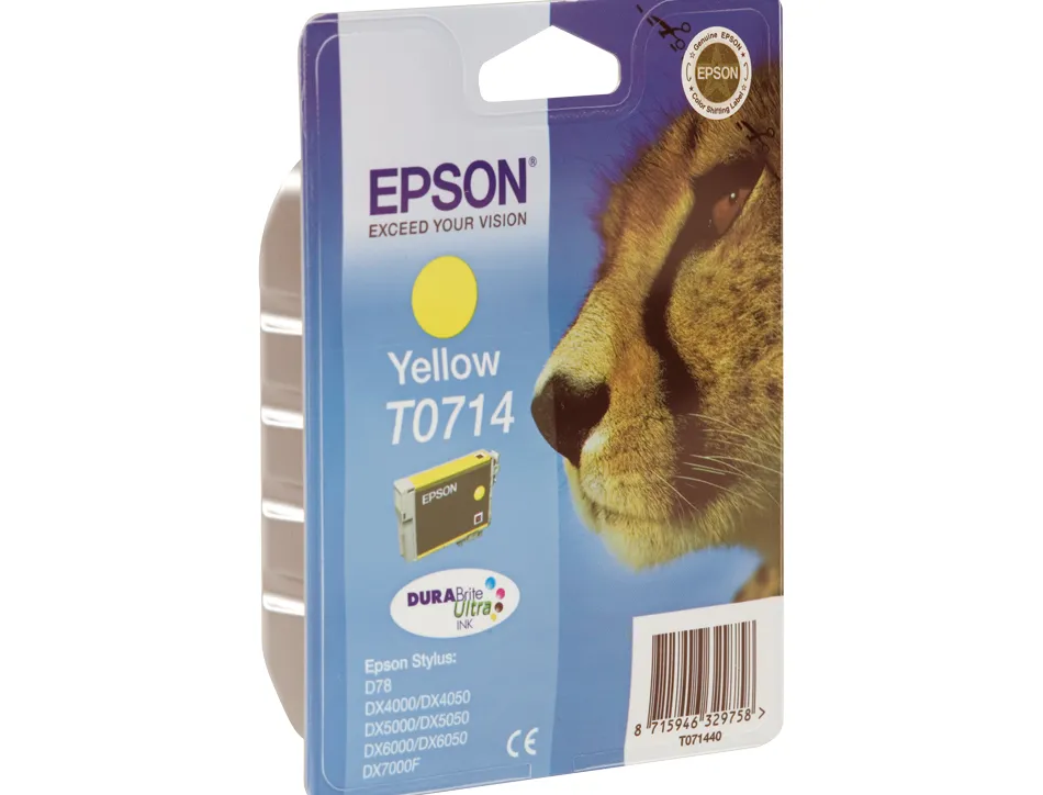Cartouche epson t0714 jet d'encre c13t07144010 couleur jaune 405p