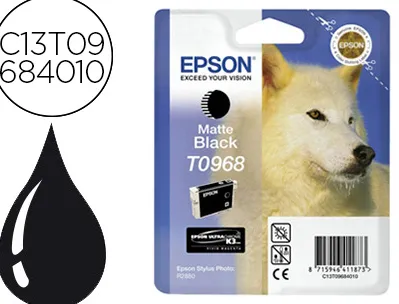 Cartouche epson t0968 jet d'encre c13t09684010 couleur noir mat 495p