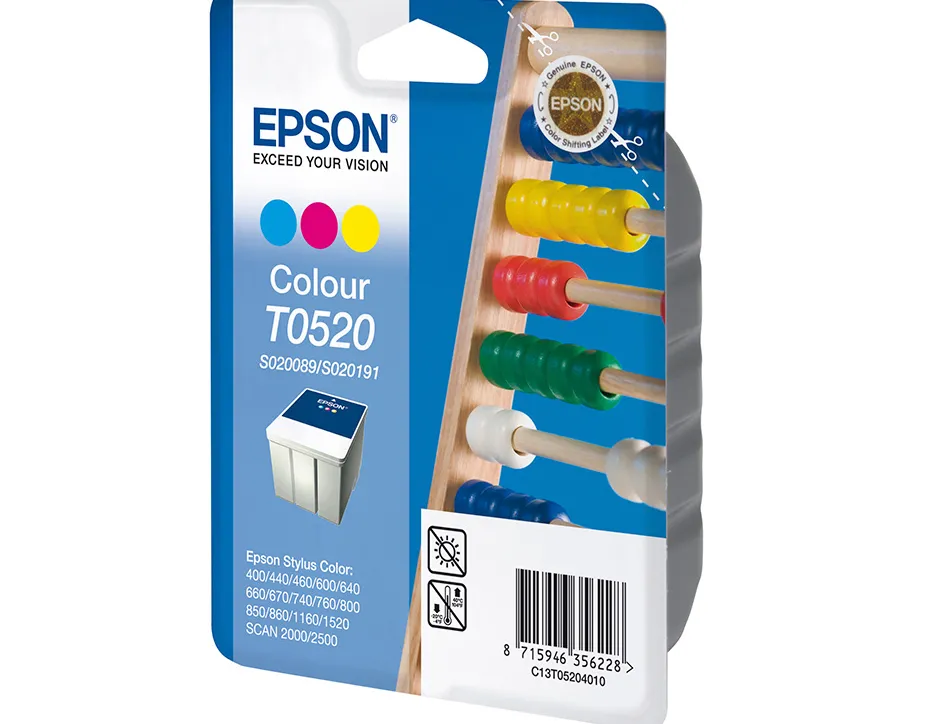 Cartouche epson t0520 jet encre c13t05204010 3 couleurs cyan magenta jaune 300p