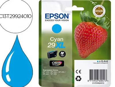 Cartouche epson t2992 xl jet d'encre fraise claria couleur cyan