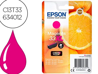 Cartouche epson t3363 xl jet d'encre orange claria couleur magenta