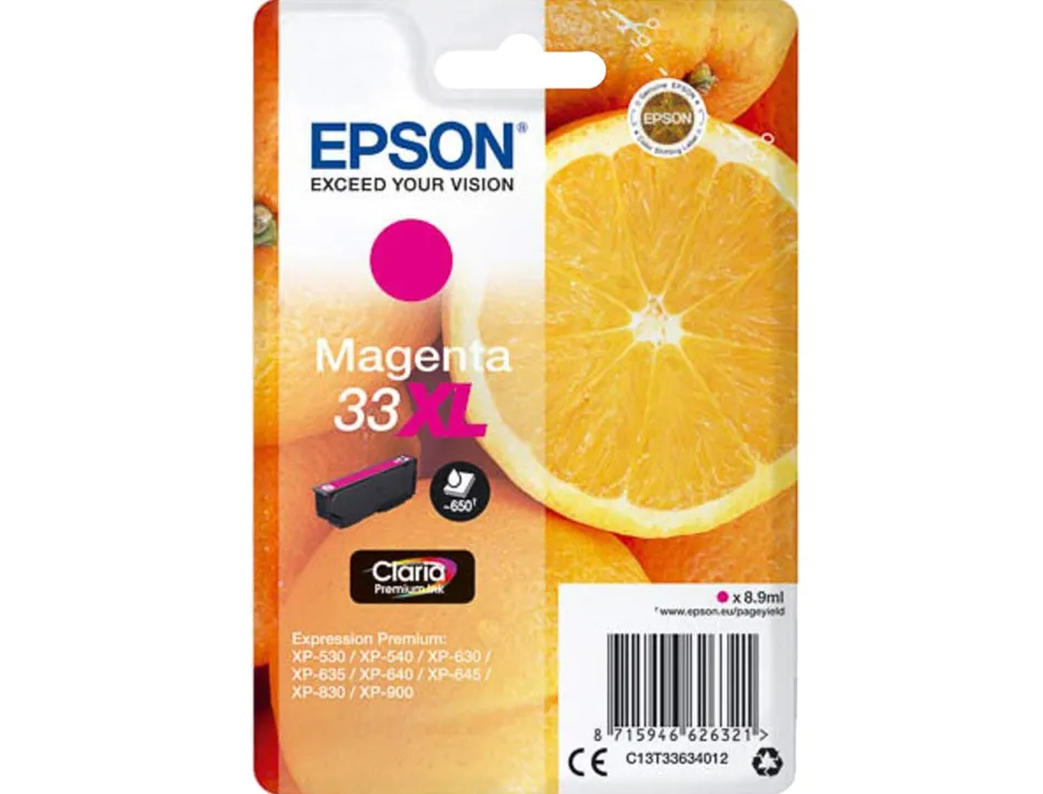 Cartouche epson t3363 xl jet d'encre orange claria couleur magenta