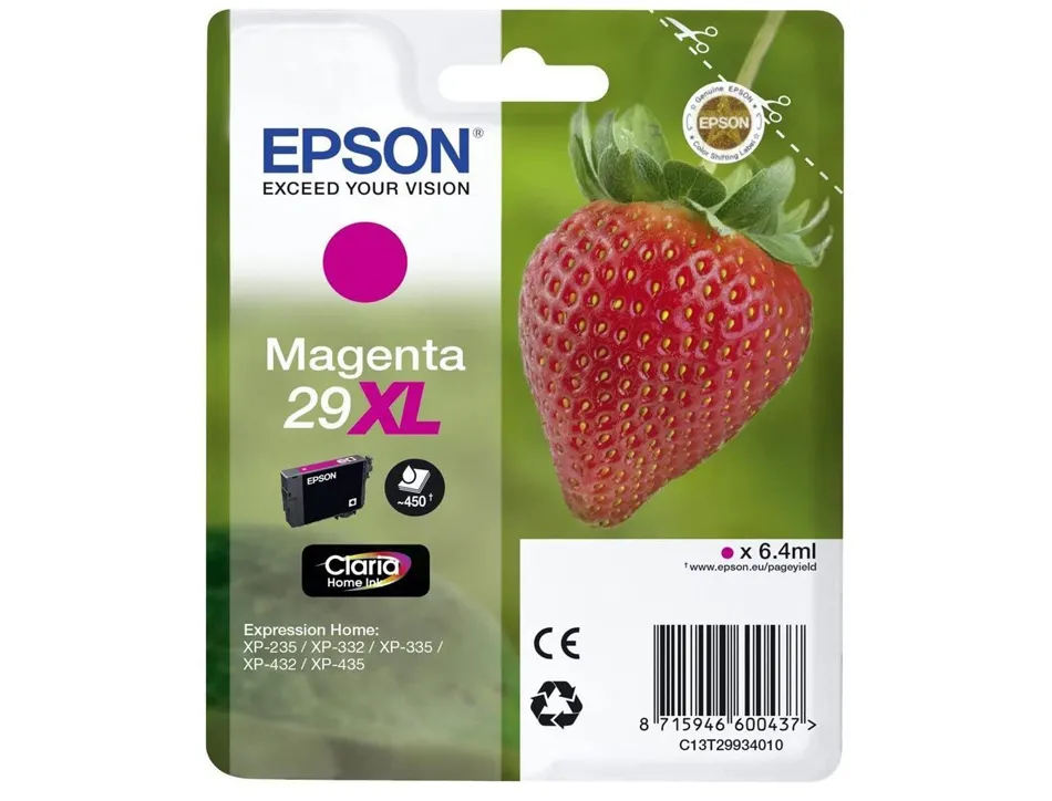 Cartouche epson t2993 xl jet d'encre fraise claria couleur magenta