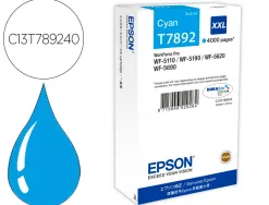 Cartouche epson t7892 xxl jet d'encre haute capacité wf-5110/5190/5620/5690 couleur cyan