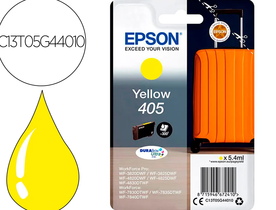 Cartouche epson valise 405 jaune